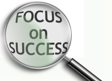 focus on success magnifying glass